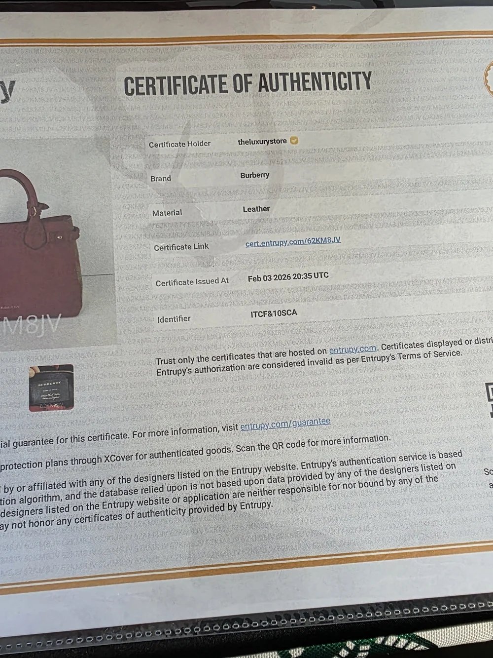 Burberry Burgundy Pebbled Leather Top-Handle Satchel - Picture 16 of 16